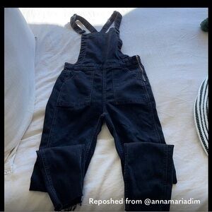 Madewell Black Skinny Criss Cross Overalls